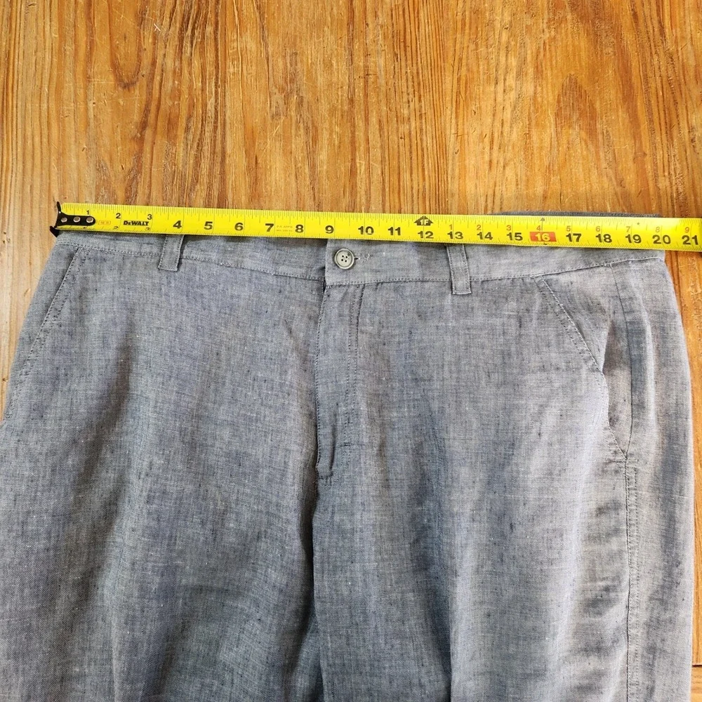 Territory Ahead Men's Sz 40x33 Blue Chambray Linen‎ Spandex Flat Front Chinos